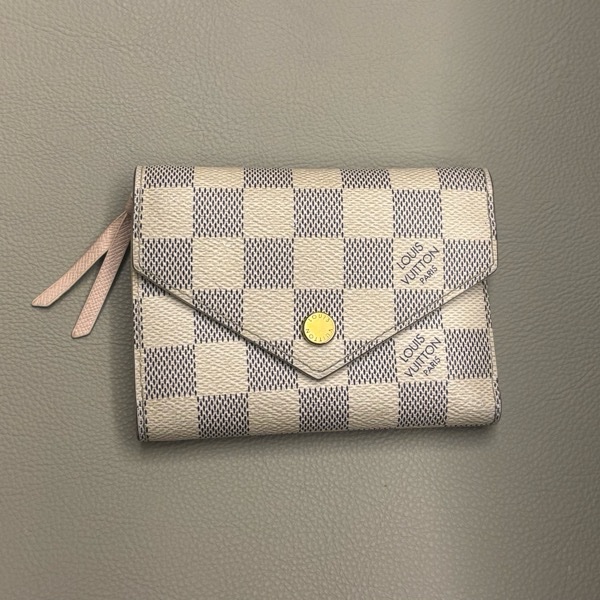 Louis Vuitton 棋盤白錢包/短夾 無配件-0