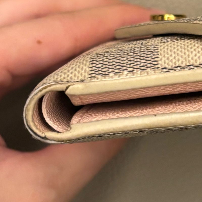 Louis Vuitton 棋盤白錢包/短夾 無配件-11