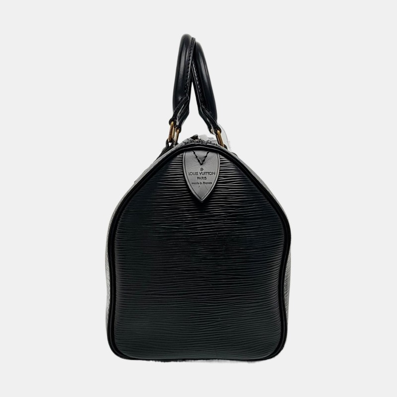 LOUIS VUITTON SPEEDY 25 黑色EPI牛皮水波紋波士頓包手提包金色五金中古款-3