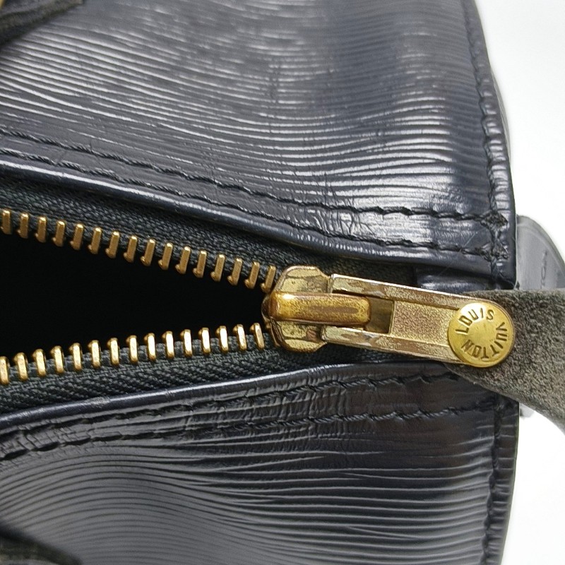 LOUIS VUITTON SPEEDY 25 黑色EPI牛皮水波紋波士頓包手提包金色五金中古款-20