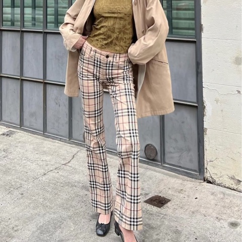 BURBERRY 藍標 經典格紋戰馬彈性長褲