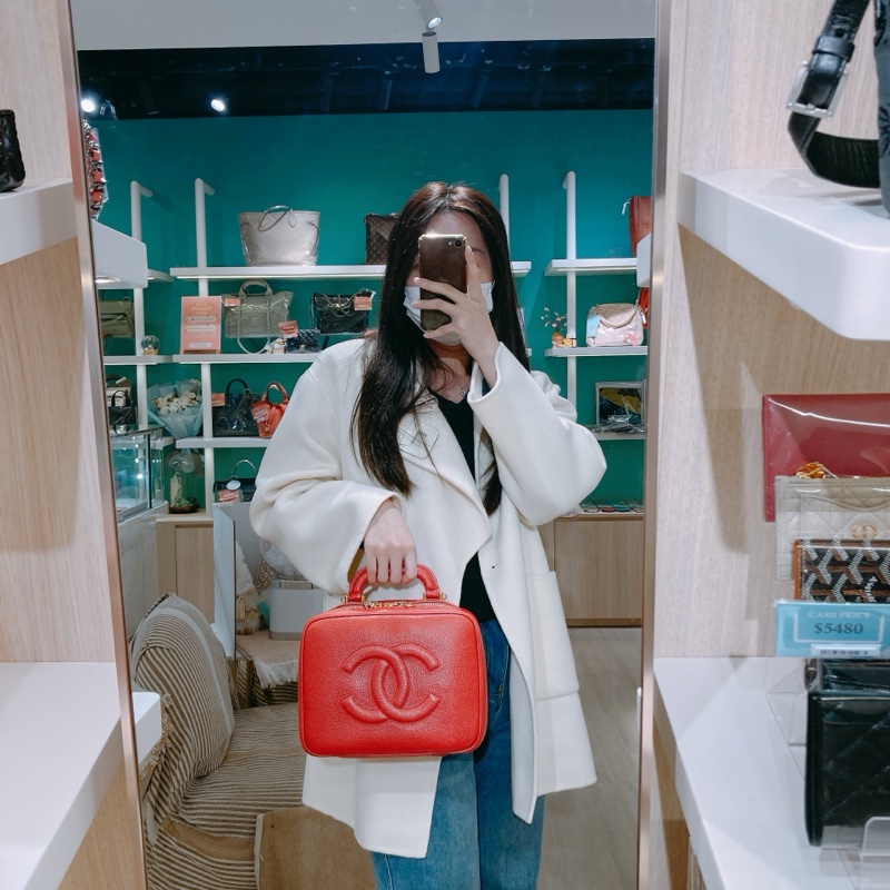 TW4626 Chanel 香奈兒復古CC字化妝包包Vintage CC Stitch Vanity Handbag Calfs-1