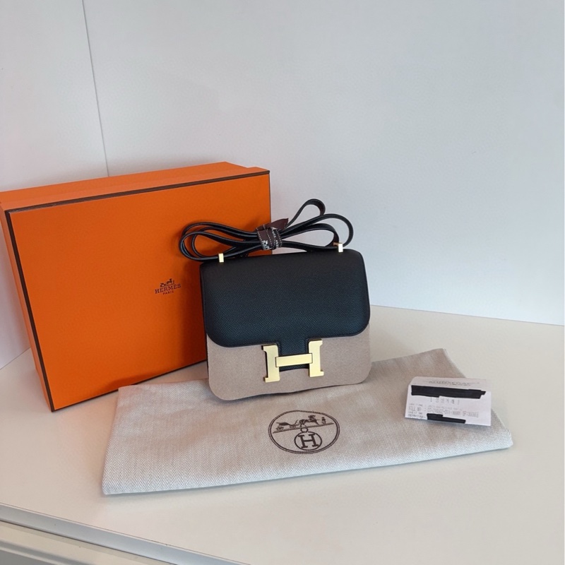 【99新🆕】Hermes mini constance 迷你康康19黑金 E皮 y刻 斜挎包單肩包-0