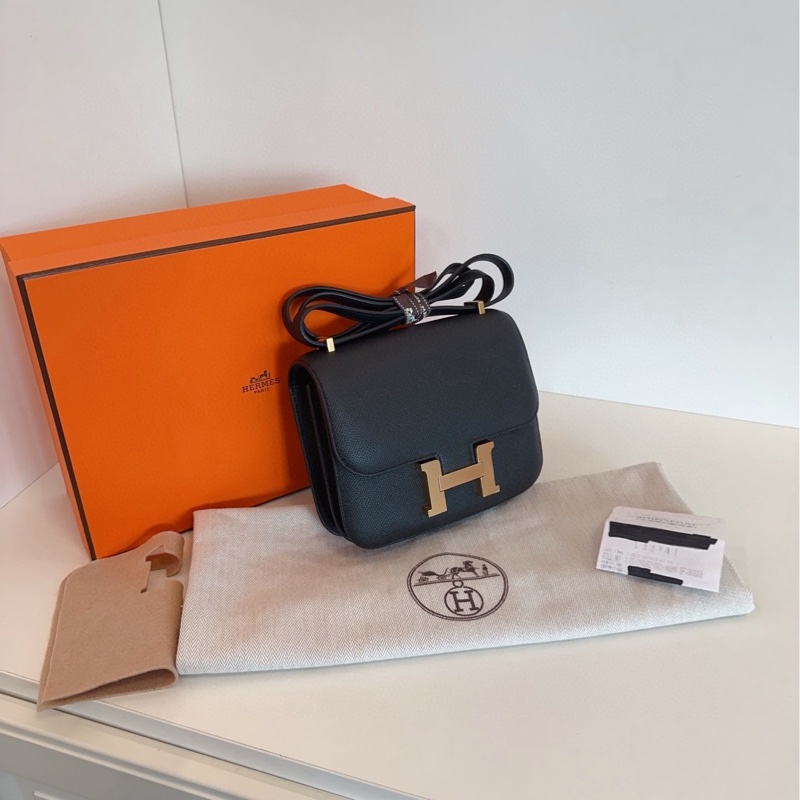 【99新🆕】Hermes mini constance 迷你康康19黑金 E皮 y刻 斜挎包單肩包-3
