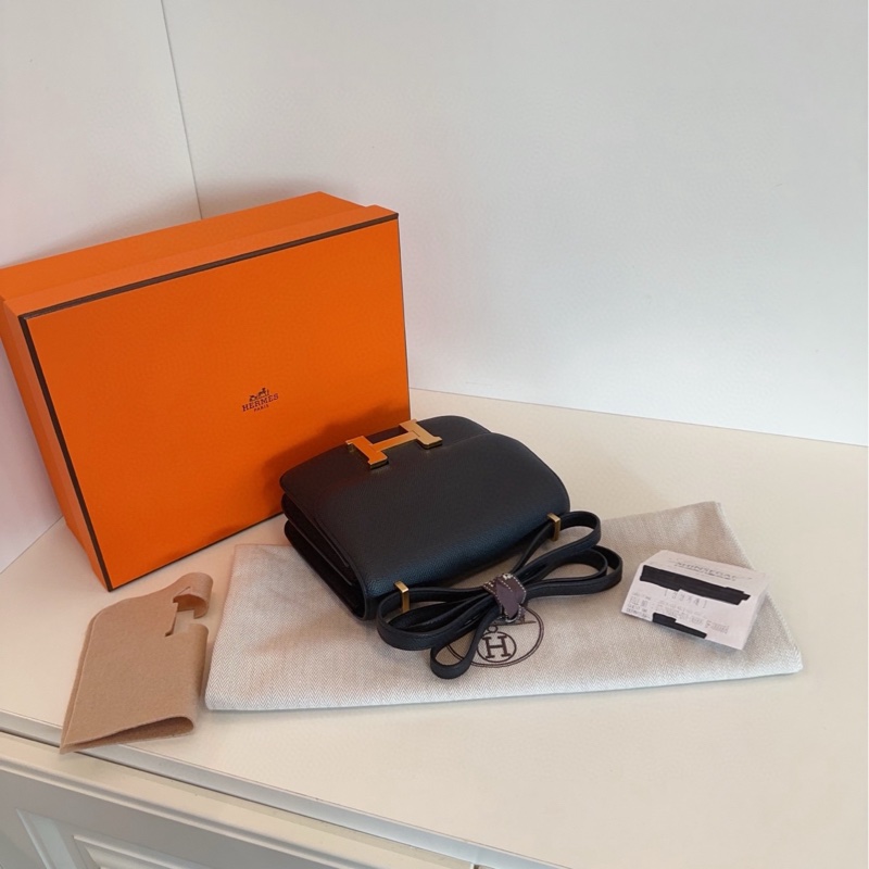 【99新🆕】Hermes mini constance 迷你康康19黑金 E皮 y刻 斜挎包單肩包-7