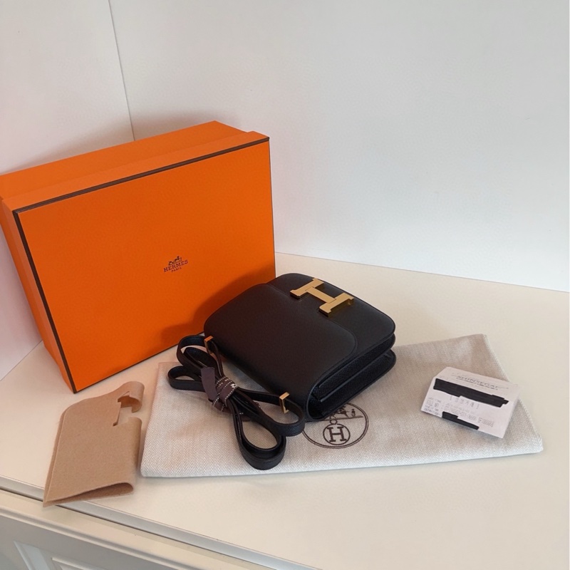 【99新🆕】Hermes mini constance 迷你康康19黑金 E皮 y刻 斜挎包單肩包-8