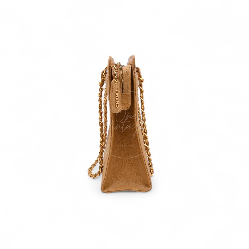 [Pre-owned] Chanel Beige Caviar Tote Bag-2