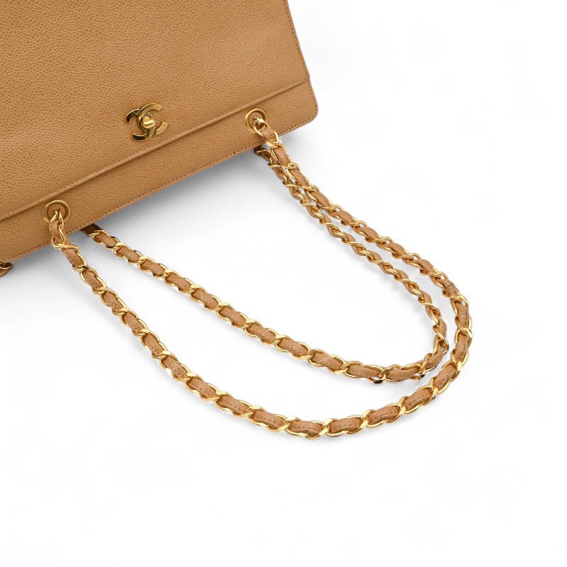 [Pre-owned] Chanel Beige Caviar Tote Bag-26