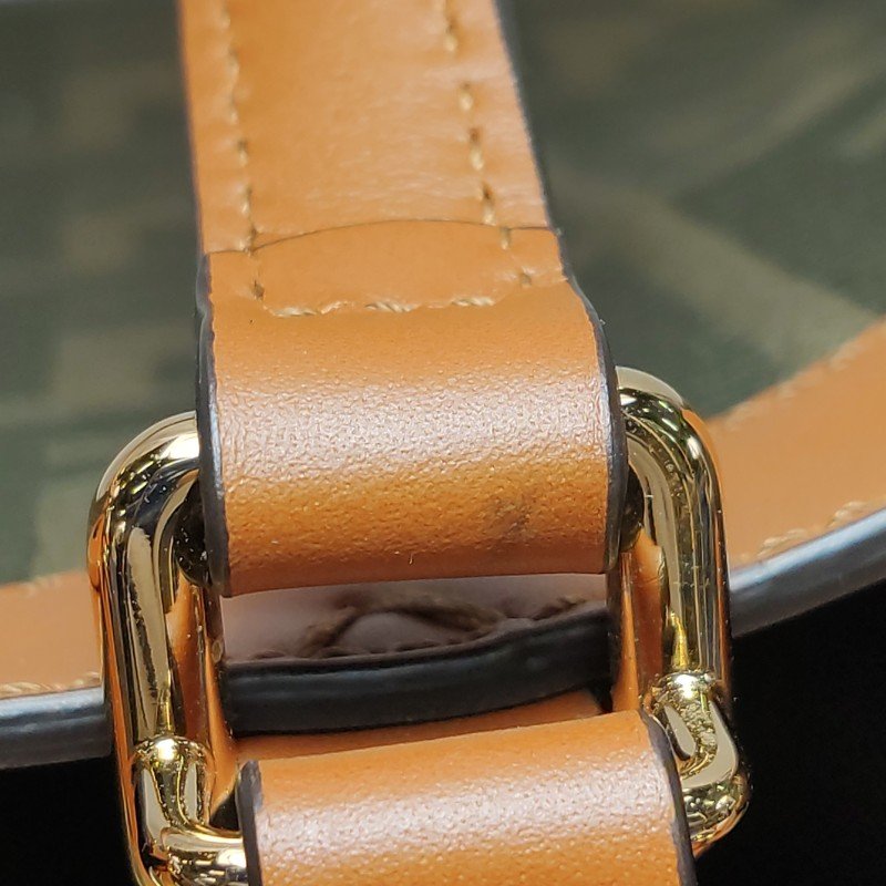 Fendi X-Tote中號牛皮帆布帆布手袋同色系FF浮凸圖案刺繡單肩包-10