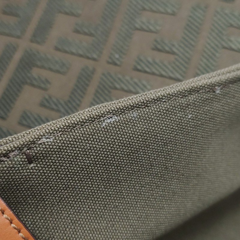 Fendi X-Tote中號牛皮帆布帆布手袋同色系FF浮凸圖案刺繡單肩包-13