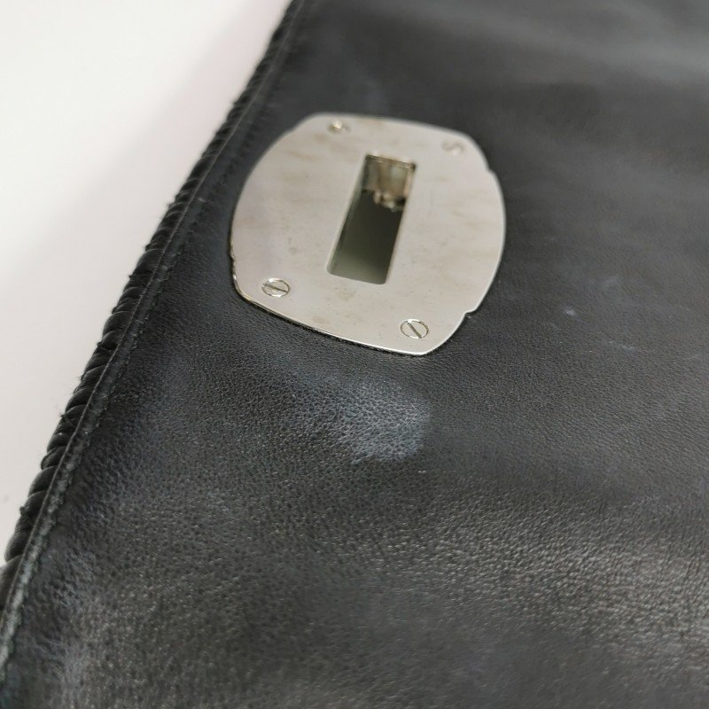 Miu Miu Miu Crystal系列羊皮純色褶皺珩縫鑽飾單肩包-9