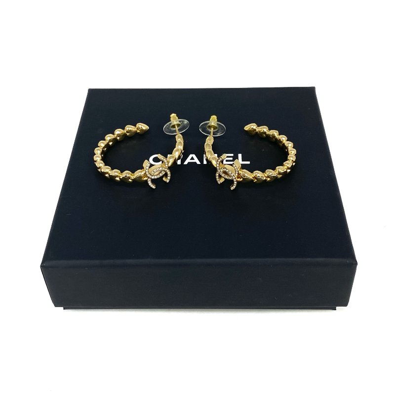 ☆ Chanel 香奈兒 Gold Plated Metal CC Earrings B23P 鍍金金屬CC耳環 - 257025197-1
