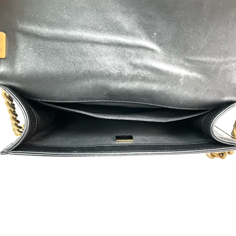 △ Chanel 香奈兒 Black Lambskin Gold Tone Metal Boy 25 Chain Shoulder Bag A67086 黑色小羊皮金色金屬鎖鏈肩背袋 - 257025462-17