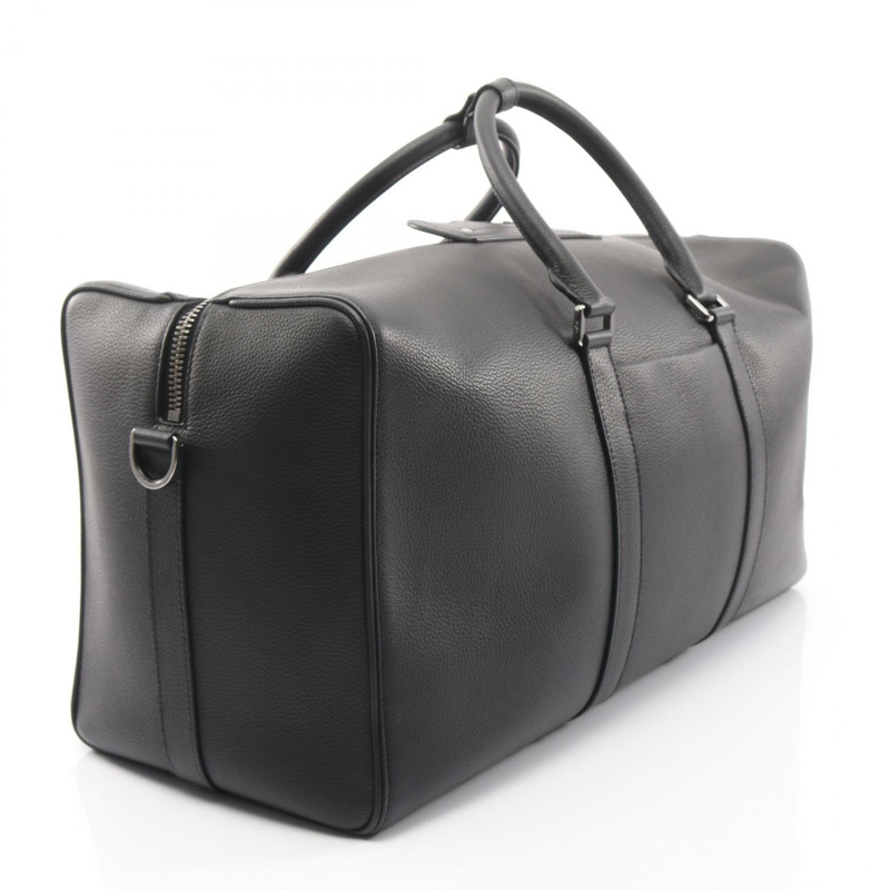 Christian Dior x ERL 馬鞍旅行波士頓手提包，黑色真皮，二手男士款-1