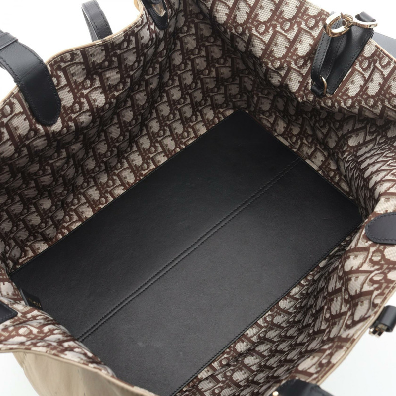 Christian Dior Toujours Oblique 大托特包手袋帆布皮革米色二手-2