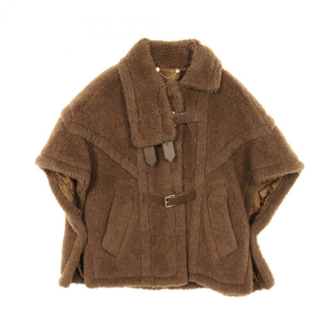 MAX MARA 泰迪熊披肩斗篷外套 羊絨羊駝毛 棕色 二手 女款