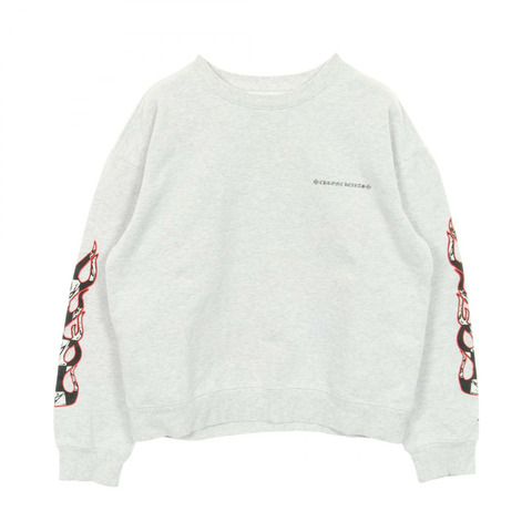 Chrome Hearts Matty Boy 標誌衛衣，純棉，灰色，二手，男款 L 碼。