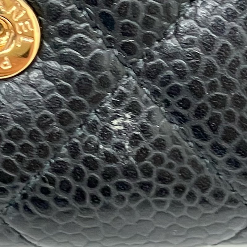 ☆Chanel香奈兒 Black Caviar Skin Classic Flap Short Wallet 黑色粒紋小牛皮短銀包 -257025649-18