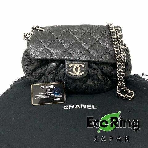 △ Chanel 香奈兒 Black Calfskin Silver Tone Metal Chain Around Shoulder Bag No.18 A49889 黑色小牛皮銀色金屬鎖鏈肩背袋No.18 - 257025309