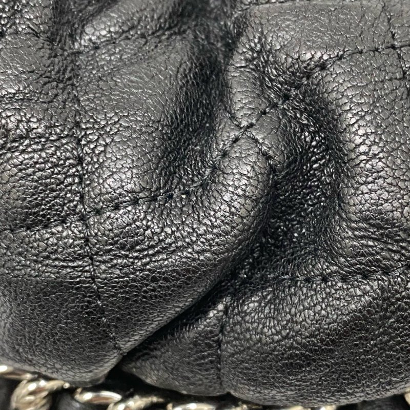 △ Chanel 香奈兒 Black Calfskin Silver Tone Metal Chain Around Shoulder Bag No.18 A49889 黑色小牛皮銀色金屬鎖鏈肩背袋No.18 - 257025309-9