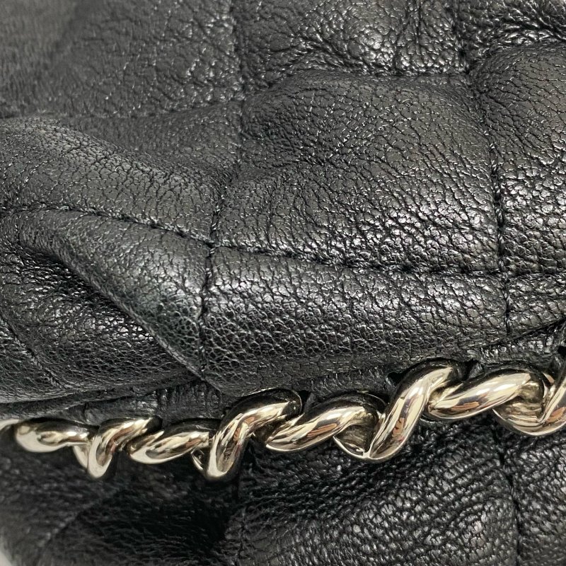 △ Chanel 香奈兒 Black Calfskin Silver Tone Metal Chain Around Shoulder Bag No.18 A49889 黑色小牛皮銀色金屬鎖鏈肩背袋No.18 - 257025309-10