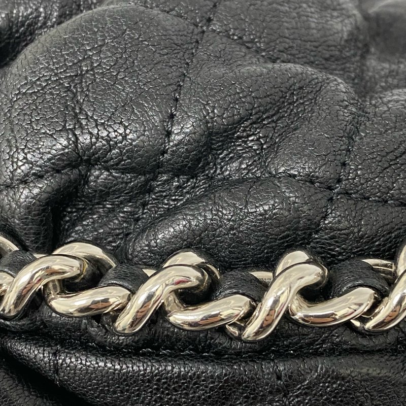 △ Chanel 香奈兒 Black Calfskin Silver Tone Metal Chain Around Shoulder Bag No.18 A49889 黑色小牛皮銀色金屬鎖鏈肩背袋No.18 - 257025309-11