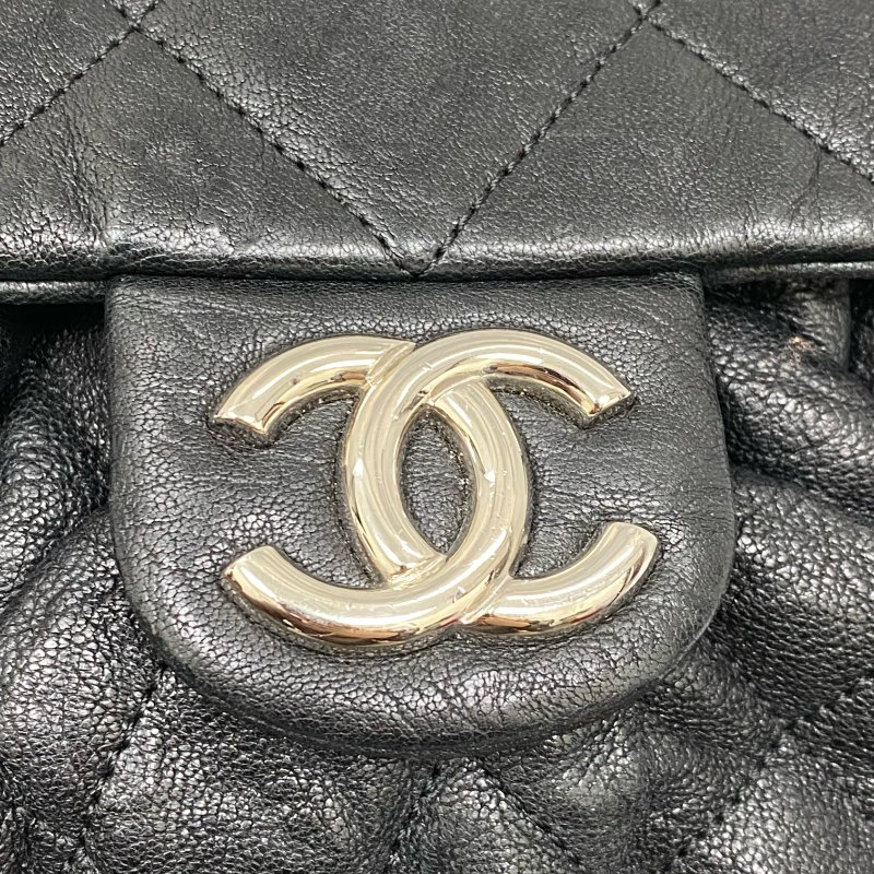 △ Chanel 香奈兒 Black Calfskin Silver Tone Metal Chain Around Shoulder Bag No.18 A49889 黑色小牛皮銀色金屬鎖鏈肩背袋No.18 - 257025309-12