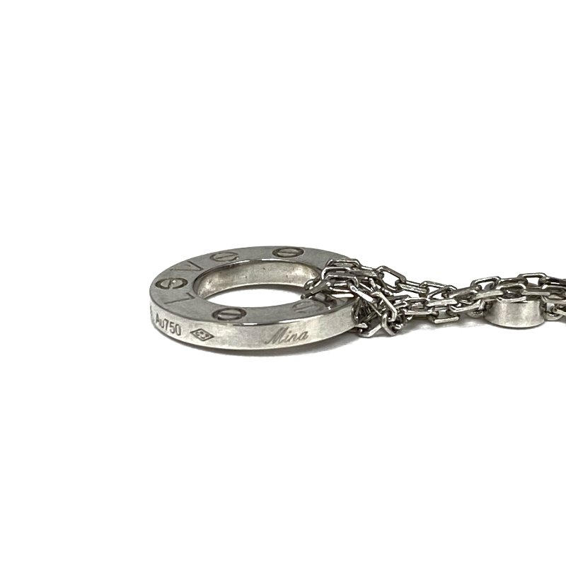 △ Cartier 卡地亞 18K White Gold Diamonds Love Circle Necklace 6.36g 18K白金鑽石頸鏈 - 257025165-4
