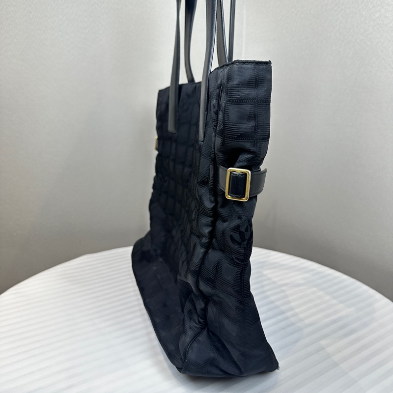 香奈兒/Chanel New Travel Line 黑色尼龍單肩托特包 36x13x34cm-2