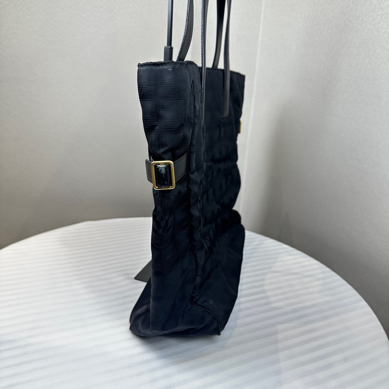 香奈兒/Chanel New Travel Line 黑色尼龍單肩托特包 36x13x34cm-3