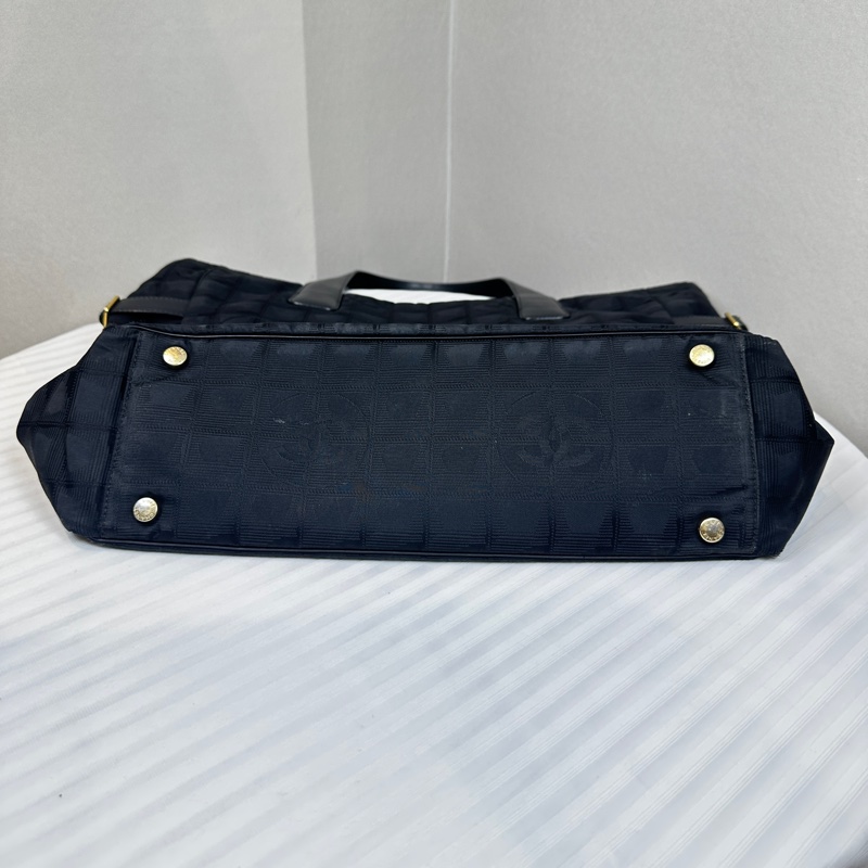 香奈兒/Chanel New Travel Line 黑色尼龍單肩托特包 36x13x34cm-10