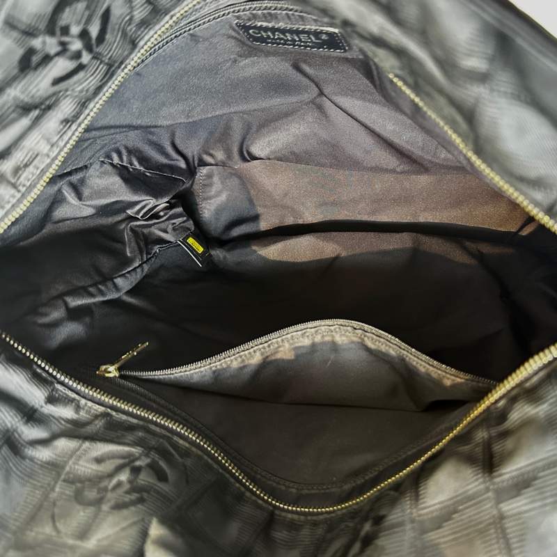 香奈兒/Chanel New Travel Line 黑色尼龍單肩托特包 36x13x34cm-11