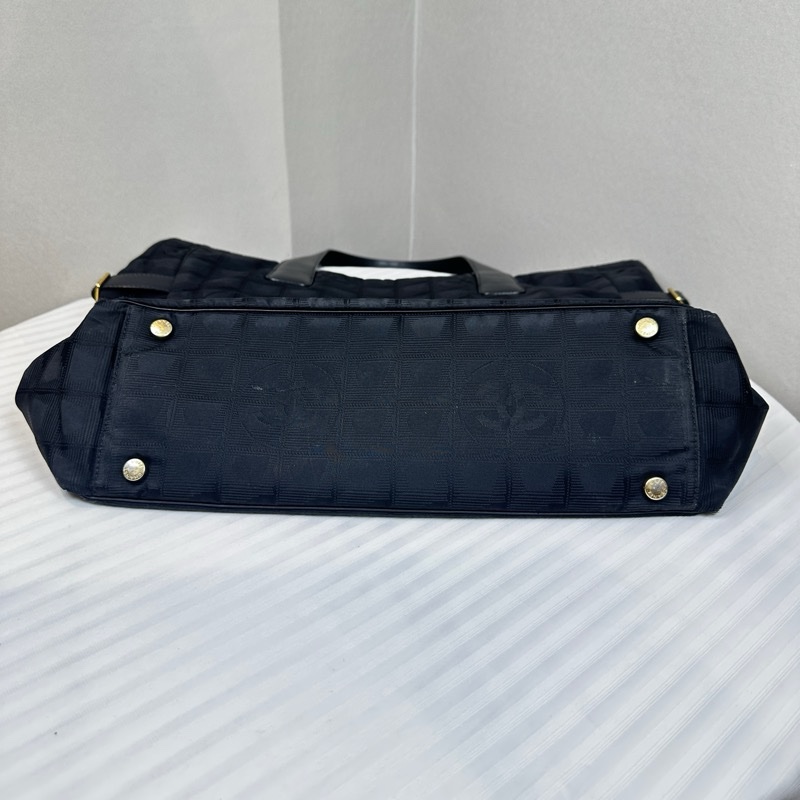 香奈兒/Chanel New Travel Line 黑色尼龍單肩托特包 36x13x34cm-12