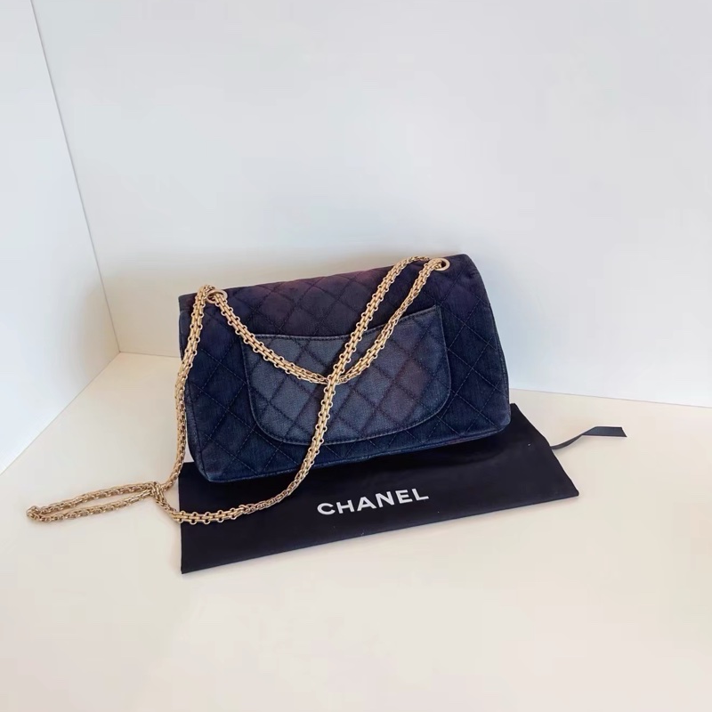 Chanel • 2.55 菱格渲染幻彩絲絨 金釦 大號 全網唯一-3