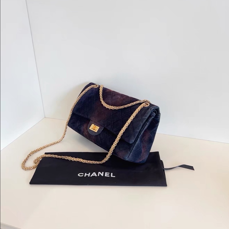Chanel • 2.55 菱格渲染幻彩絲絨 金釦 大號 全網唯一-4