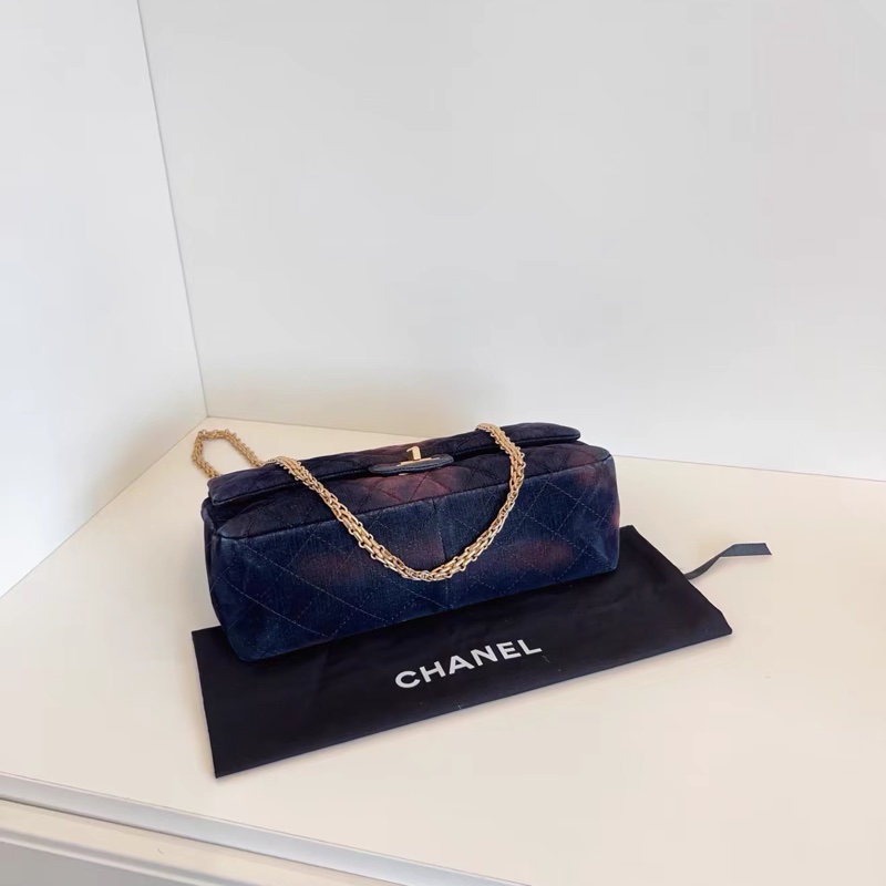 Chanel • 2.55 菱格渲染幻彩絲絨 金釦 大號 全網唯一-6