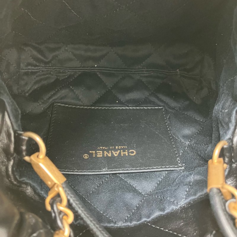 △ Chanel 香奈兒 Mini 22Bag Black Calfskin Gold Tone Metal Chain 2Way Bag AS3980 黑色小牛皮金色金屬鏈條兩用袋 AS3980 -257025692-16