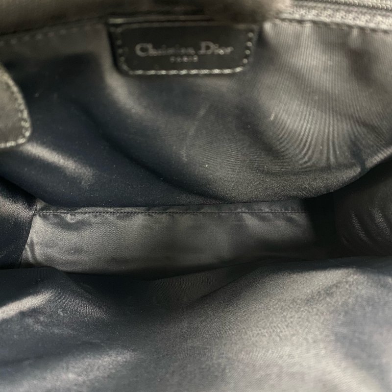 ☆Christian Dior 迪奧 Black Trotter Canvas Saddle Tote Bag 黑色老花帆布馬鞍托特袋 - 257025696-15