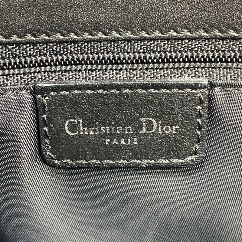 ☆Christian Dior 迪奧 Black Trotter Canvas Saddle Tote Bag 黑色老花帆布馬鞍托特袋 - 257025696-16