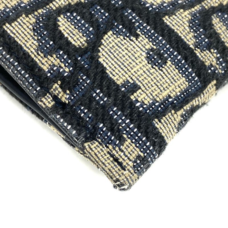 ☆ Christian Dior 迪奧 Navy Canvas Oblique Saddle Wallet on Chain 深藍色老花帆布鏈條銀包 - 257025825-15