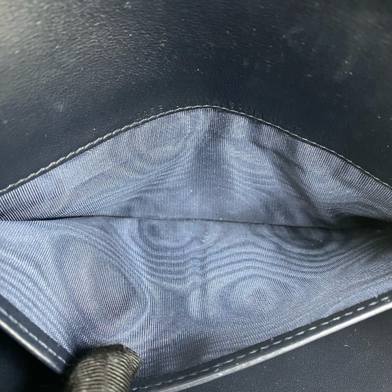 ☆ Christian Dior 迪奧 Navy Canvas Oblique Saddle Wallet on Chain 深藍色老花帆布鏈條銀包 - 257025825-18