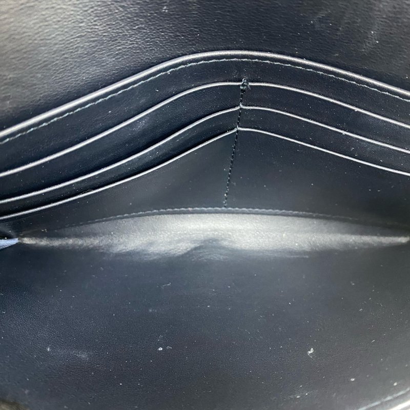 ☆ Christian Dior 迪奧 Navy Canvas Oblique Saddle Wallet on Chain 深藍色老花帆布鏈條銀包 - 257025825-19