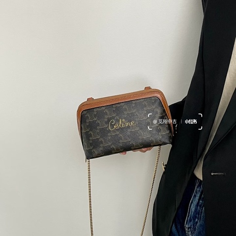 Celine • 經典凱旋門老花 Mini貝殼包