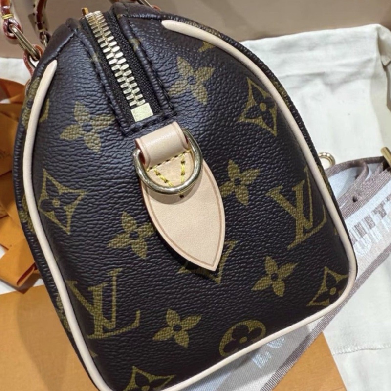 【2025年12月購證 99新大全套✨】LV speedy 20 經典老花手提斜挎包肩帶芯片款-5