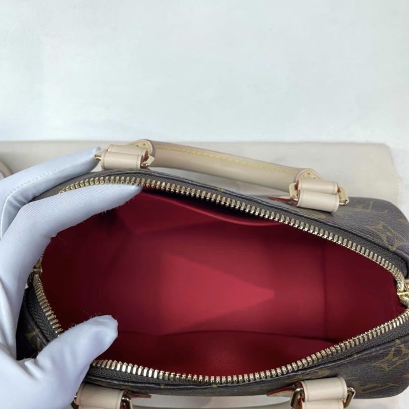 【2025年12月購證 99新大全套✨】LV speedy 20 經典老花手提斜挎包肩帶芯片款-7