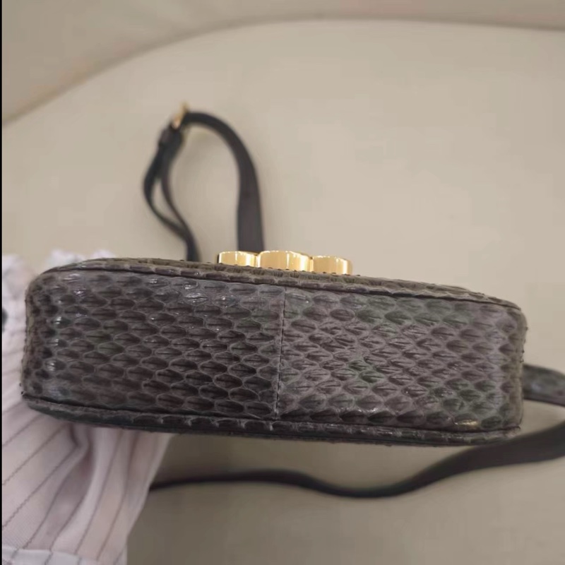 Celine • 經典凱旋門灰咖色水蛇皮包 小號 原價近20萬-5