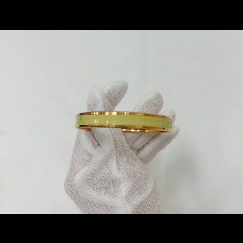 Hermes草綠色細版小馬僮琺瑯手環-1