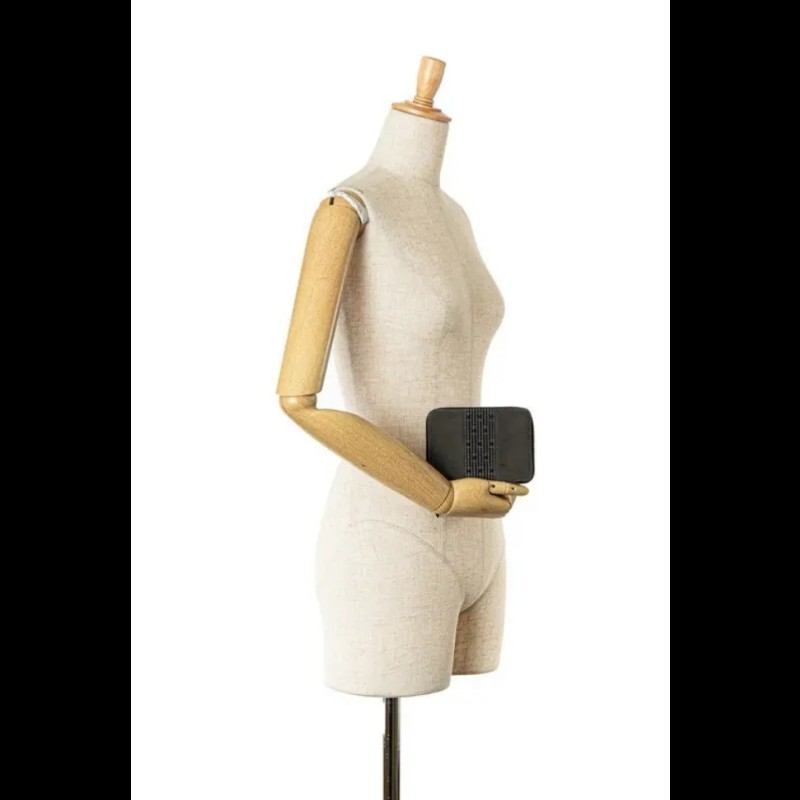 HermesHerline 灰色帆布拉鍊錢包記事本套-0