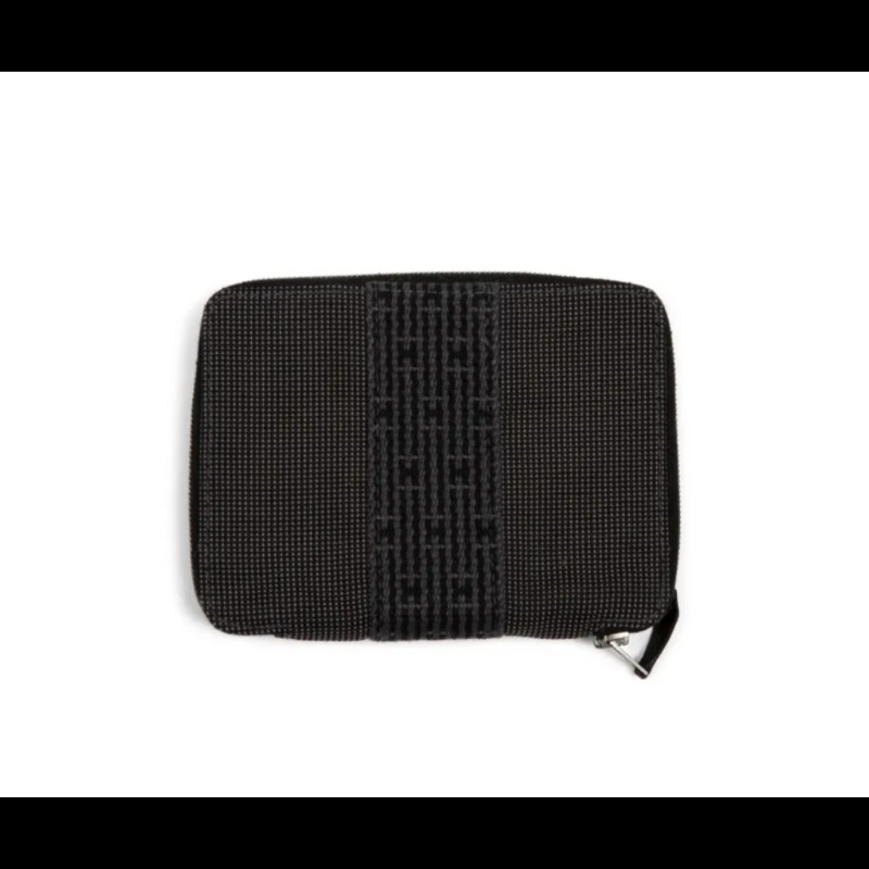 HermesHerline 灰色帆布拉鍊錢包記事本套-1