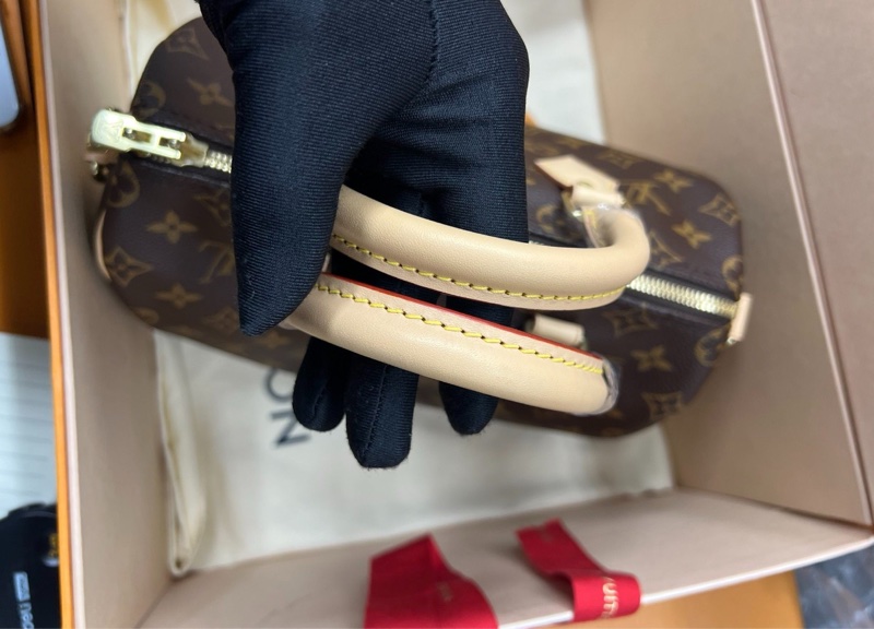 【2026年1月購證 全新大全套✨】LV Speedy25 經典老花手提斜挎包搭黑色肩帶芯片款-5